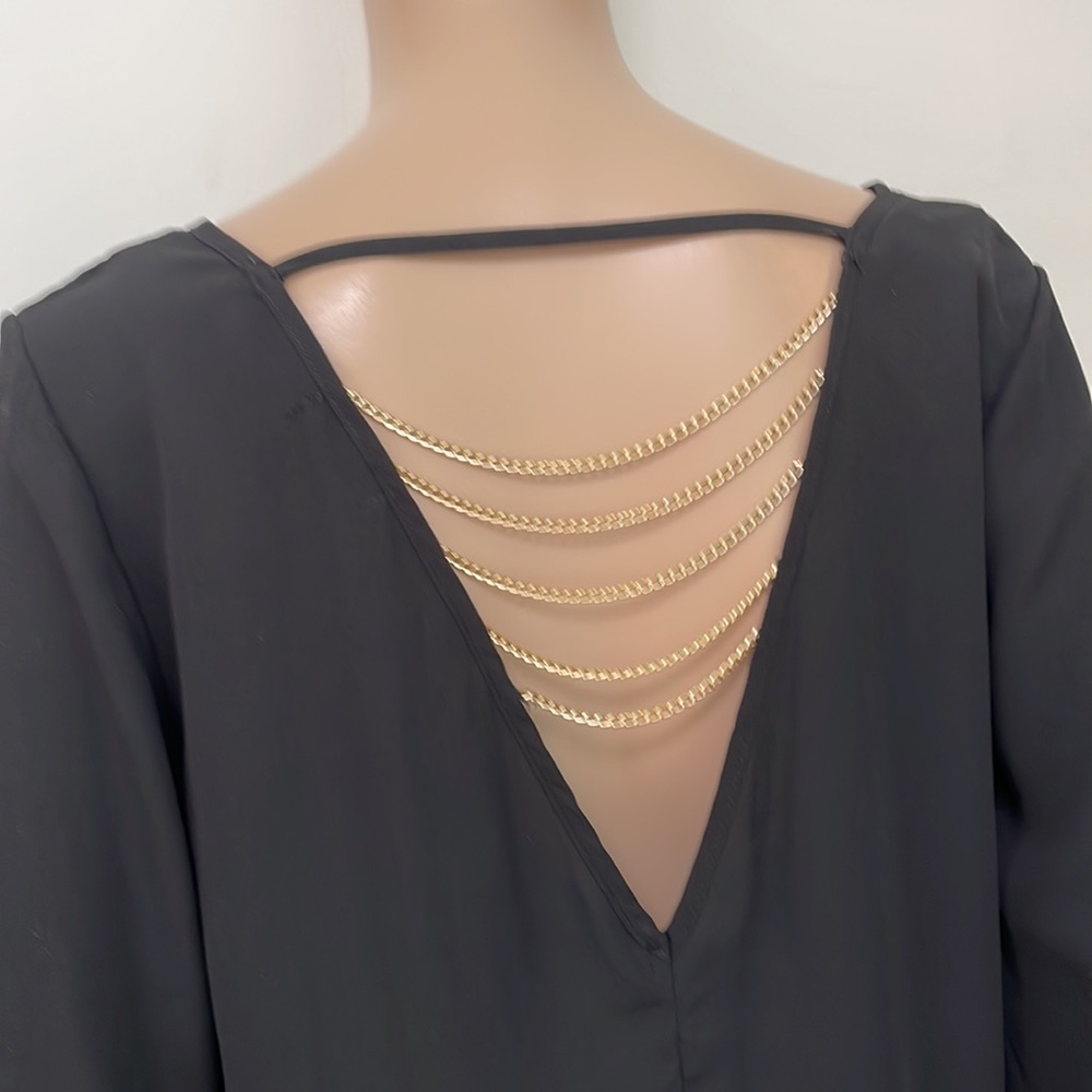 Poetry gold chain open back top